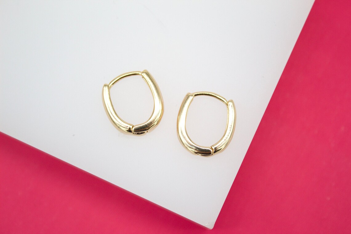 18K Gold Filled U Shaped Huggies