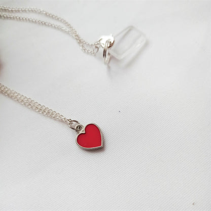 Classic Red Heart Necklace, Playing Cards inspired Queen of Hearts | by lovedbynlanla