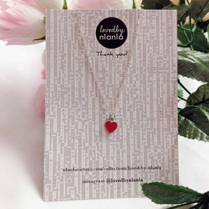 Classic Red Heart Necklace, Playing Cards inspired Queen of Hearts | by lovedbynlanla